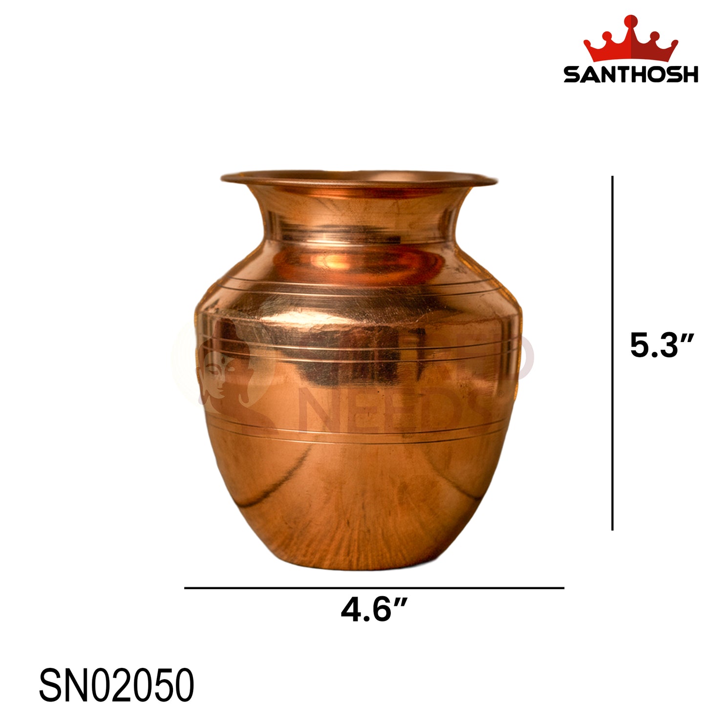 Copper Vaishnav / Iyengar Chambu – 4.6 Inch Length | Traditional Copper Pot for Pooja, Abhishekam & Temple Rituals