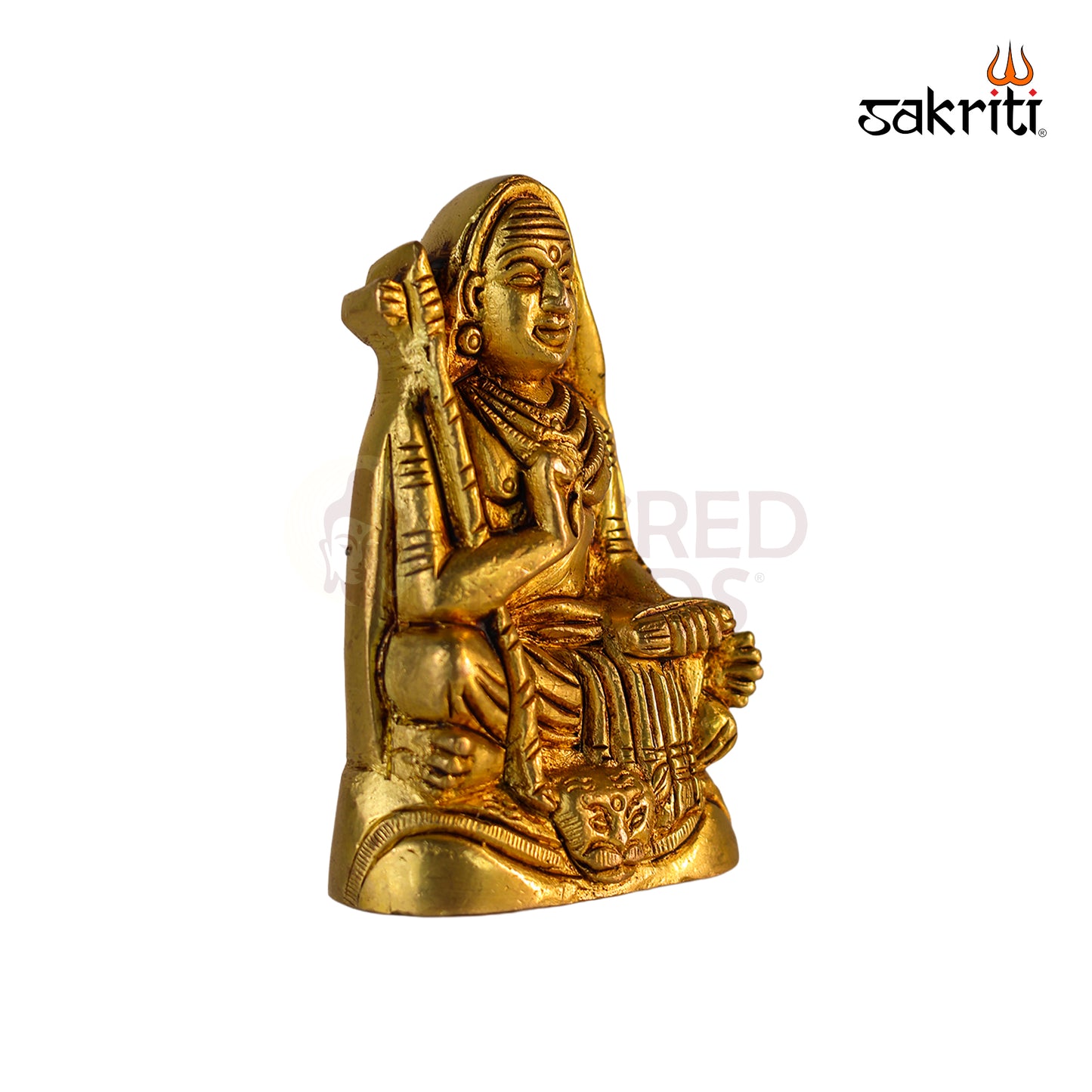 Brass Adi Shankaracharya Idol – 1.9 Inch Length | Miniature Brass Statue for Pooja, Meditation & Home Décor