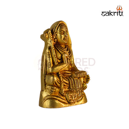 Brass Adi Shankaracharya Idol – 1.9 Inch Length | Miniature Brass Statue for Pooja, Meditation & Home Décor