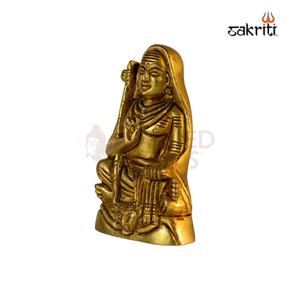 Brass Adi Shankaracharya Idol – 1.9 Inch Length | Miniature Brass Statue for Pooja, Meditation & Home Décor