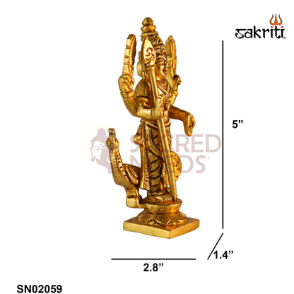 Sacred Needs Brass Murugan Idol – 5 Inch (12.7 cm) Height | Temple & Pooja Room Decoration