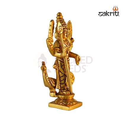 Sacred Needs Brass Murugan Idol – 5 Inch (12.7 cm) Height | Temple & Pooja Room Decoration