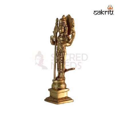Brass Murugan Idol – 3.1 Inch Length | Lord Murugan Statue for Pooja, Temple & Home Décor