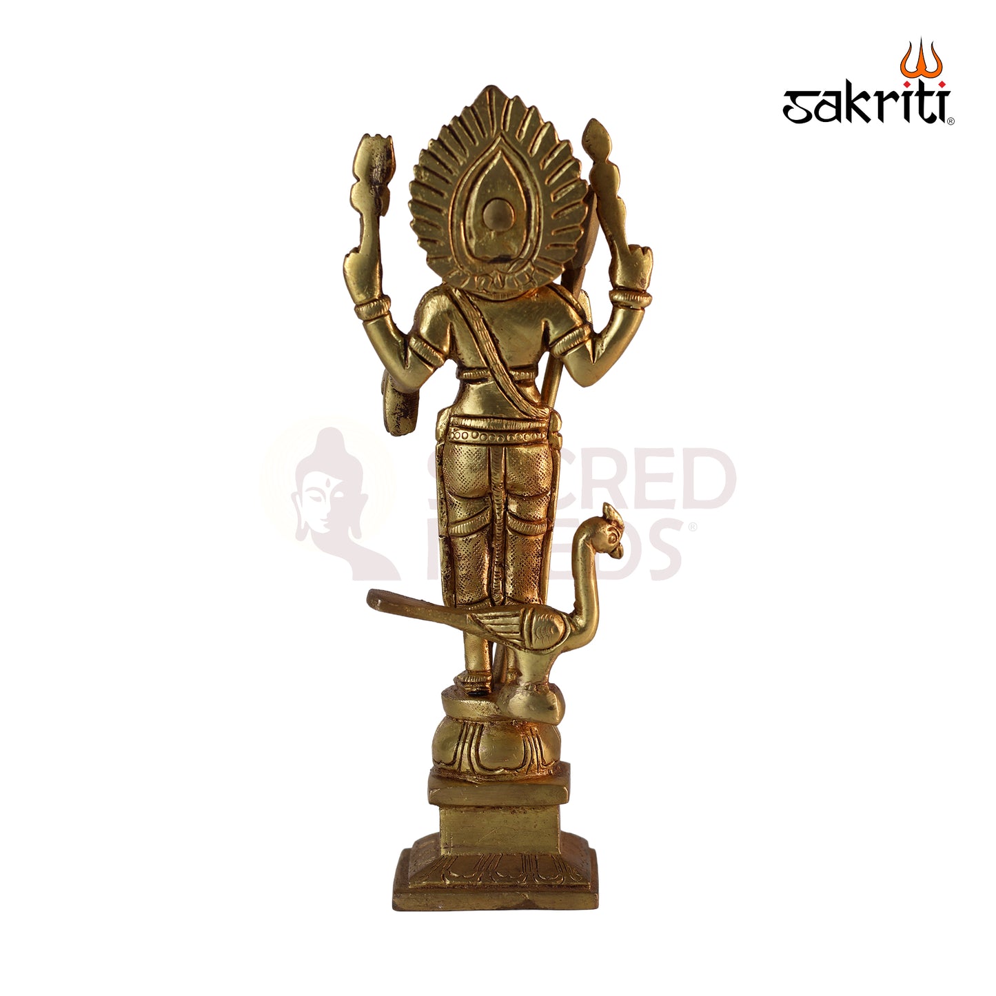 Brass Murugan Idol – 3.1 Inch Length | Lord Murugan Statue for Pooja, Temple & Home Décor