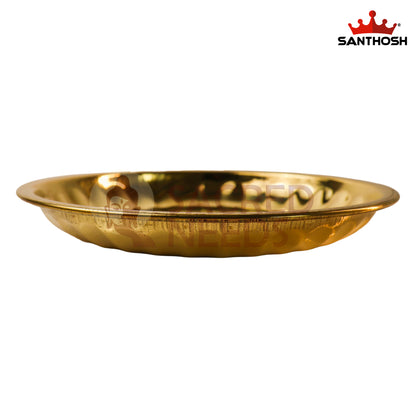 Brass Surya Deep Plate – 6.5 Inch Length | Traditional Brass Oil Lamp Plate for Pooja & Temple Use