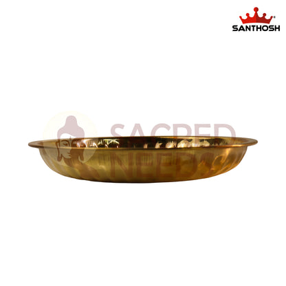 Sacred Needs Brass Surya Deep Plate – 8.3 Inch (21.1 cm) Diameter | Traditional Brass Oil Lamp Plate for Pooja, Aarti & Home Temple