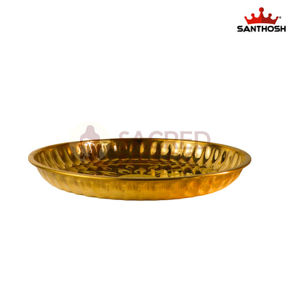 Brass Surya Deep Plate – 9.3 Inch Length | Traditional Brass Oil Lamp Plate for Pooja, Aarti & Home Temple Use