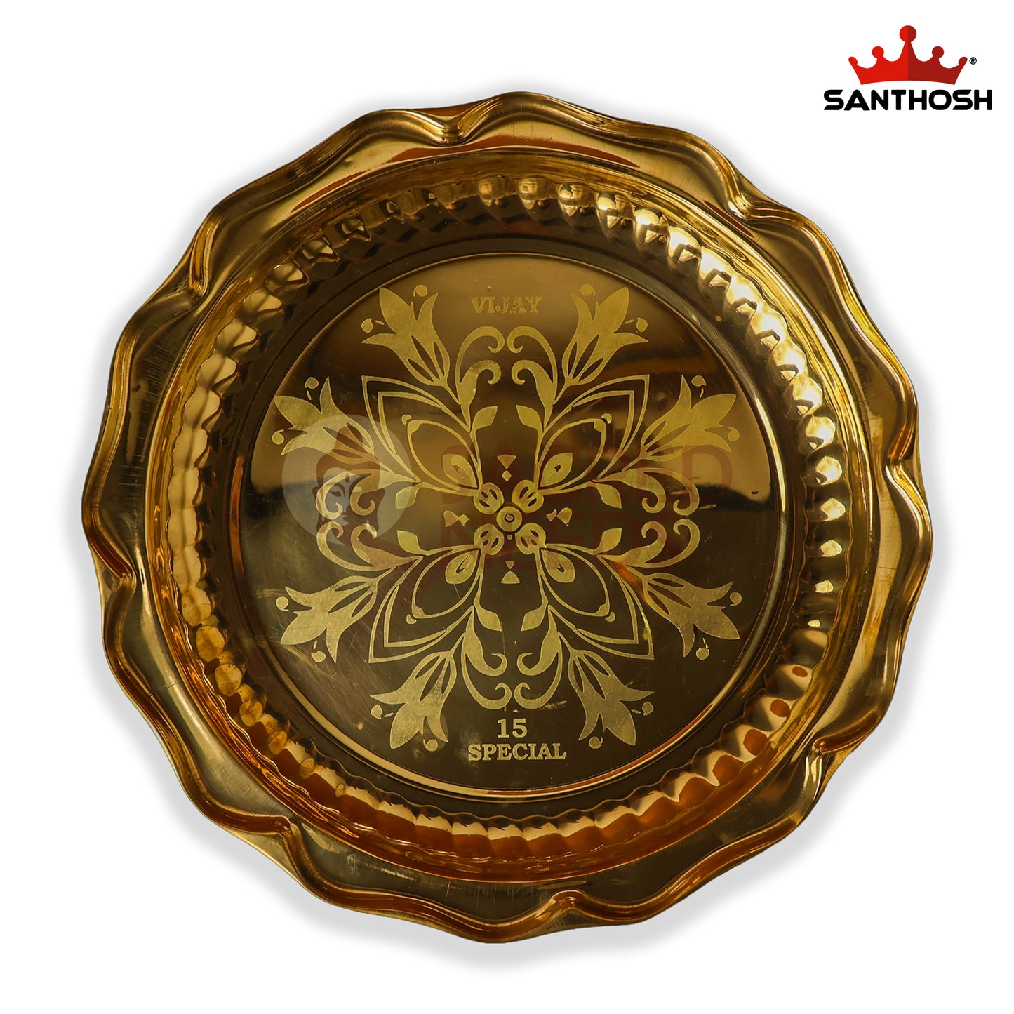 Brass Round Fancy Plate – 11.5 Inch Length | Traditional Brass Plate for Pooja, Offerings & Home Décor