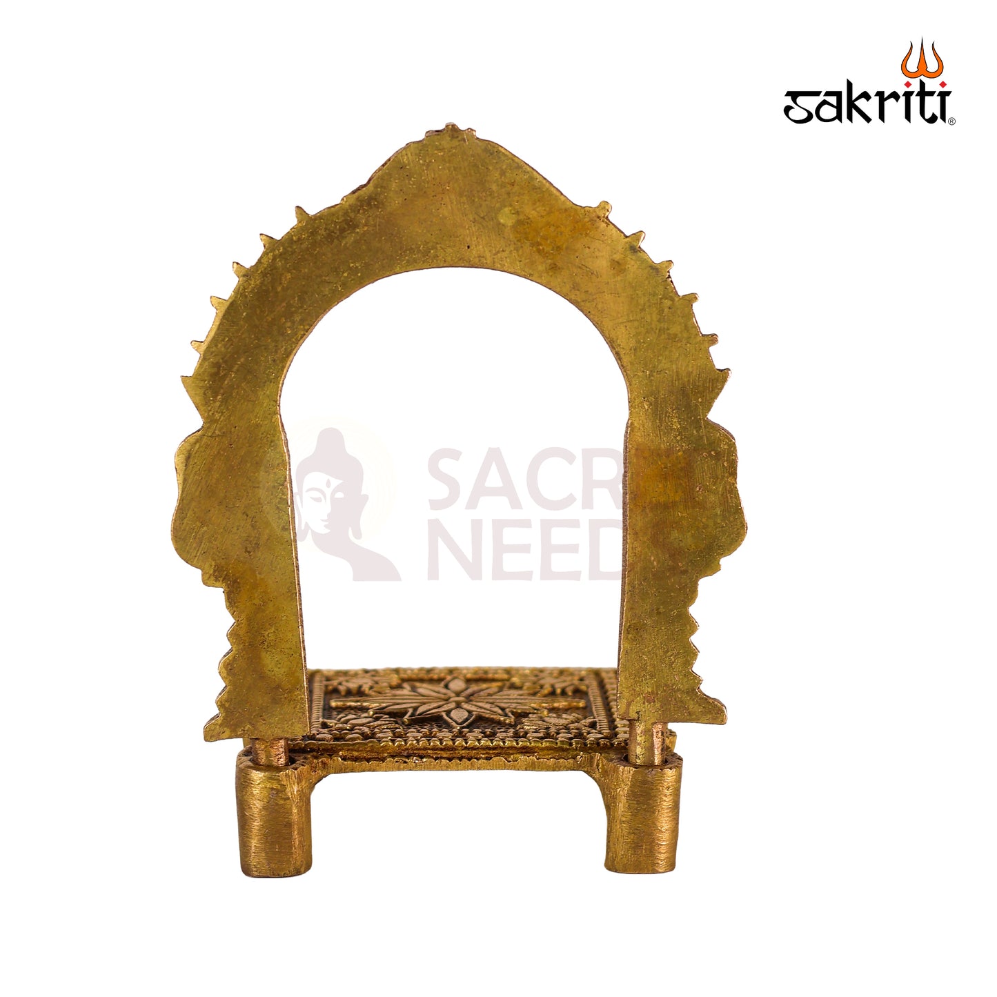 Sacred Needs Brass Frame with Base – 4.8 Inch (12.2 cm) Height | Home Décor, Spiritual Display & Pooja Room Decoration