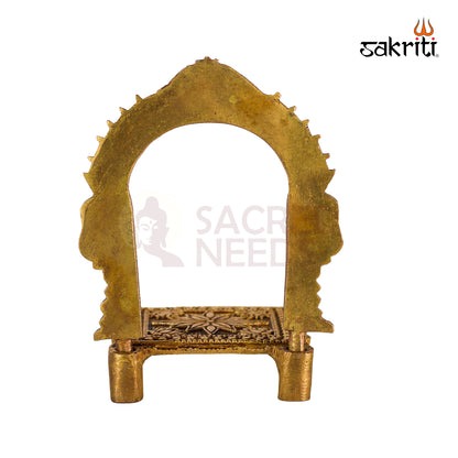 Sacred Needs Brass Frame with Base – 4.8 Inch (12.2 cm) Height | Home Décor, Spiritual Display & Pooja Room Decoration