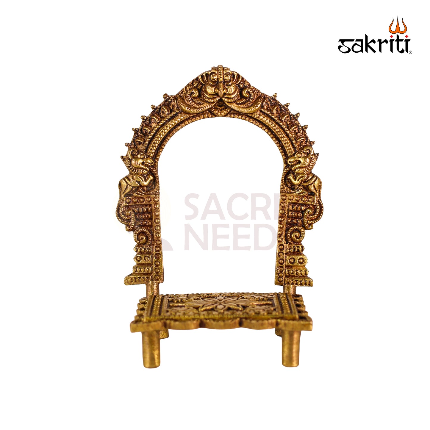 Sacred Needs Brass Frame with Base – 4.8 Inch (12.2 cm) Height | Home Décor, Spiritual Display & Pooja Room Decoration