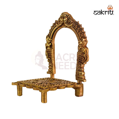 Sacred Needs Brass Frame with Base – 4.8 Inch (12.2 cm) Height | Home Décor, Spiritual Display & Pooja Room Decoration