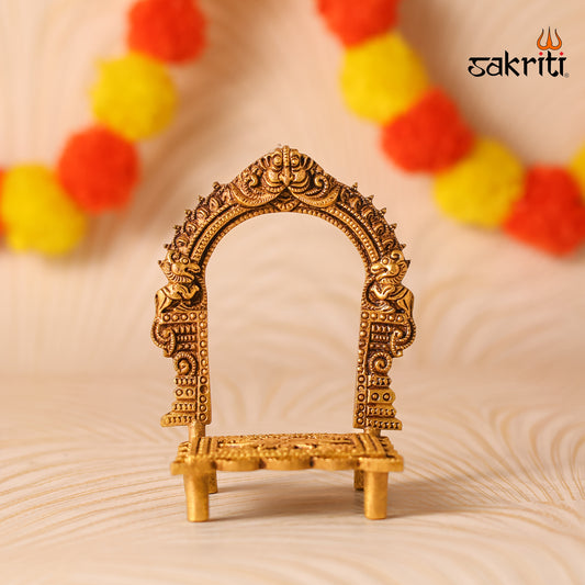 Sacred Needs Brass Frame with Base – 4.8 Inch (12.2 cm) Height | Home Décor, Spiritual Display & Pooja Room Decoration