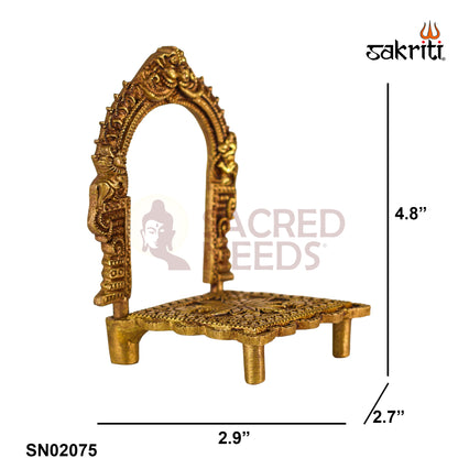Sacred Needs Brass Frame with Base – 4.8 Inch (12.2 cm) Height | Home Décor, Spiritual Display & Pooja Room Decoration