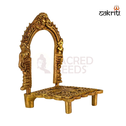 Sacred Needs Brass Frame with Base – 4.8 Inch (12.2 cm) Height | Home Décor, Spiritual Display & Pooja Room Decoration