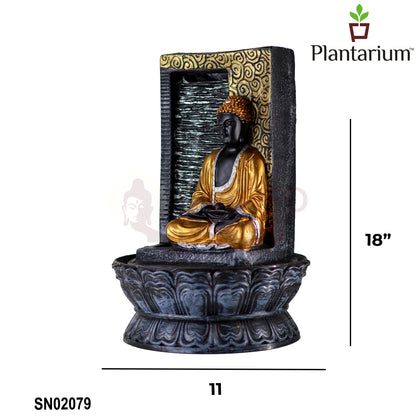 Polyresin Buddha Fountain – 18 Inch (45.7 cm) Height | Indoor Meditation, Zen Garden & Home Decor Fountain