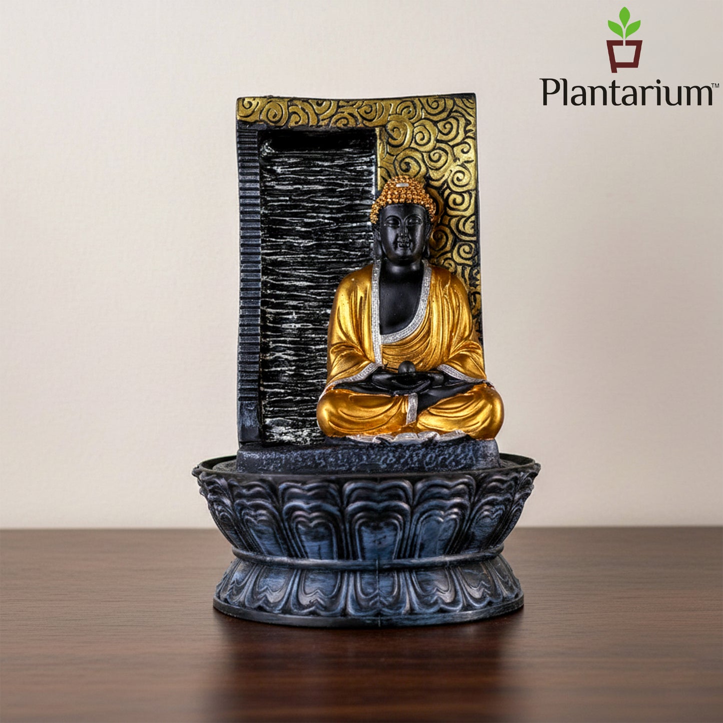 Polyresin Buddha Fountain – 18 Inch (45.7 cm) Height | Indoor Meditation, Zen Garden & Home Decor Fountain