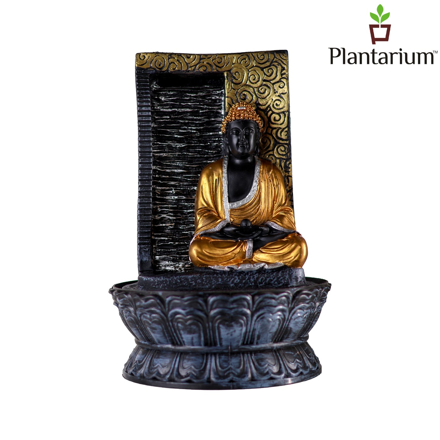 Polyresin Buddha Fountain – 18 Inch (45.7 cm) Height | Indoor Meditation, Zen Garden & Home Decor Fountain