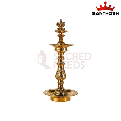 Sacred Needs Katta Kuthu Vilakku Ganesha – 14.8 Inch (37.6 cm) Height | Traditional Brass Idol for Pooja Room & Home Décor