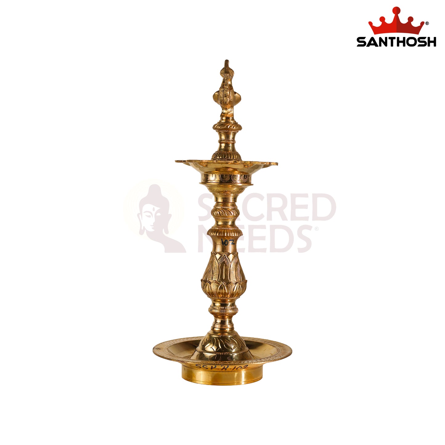 Sacred Needs Katta Kuthu Vilakku Annam – 14.5 Inch (36.8 cm) Brass Traditional Pooja Lamp | Handmade Temple & Home Décor Deepam