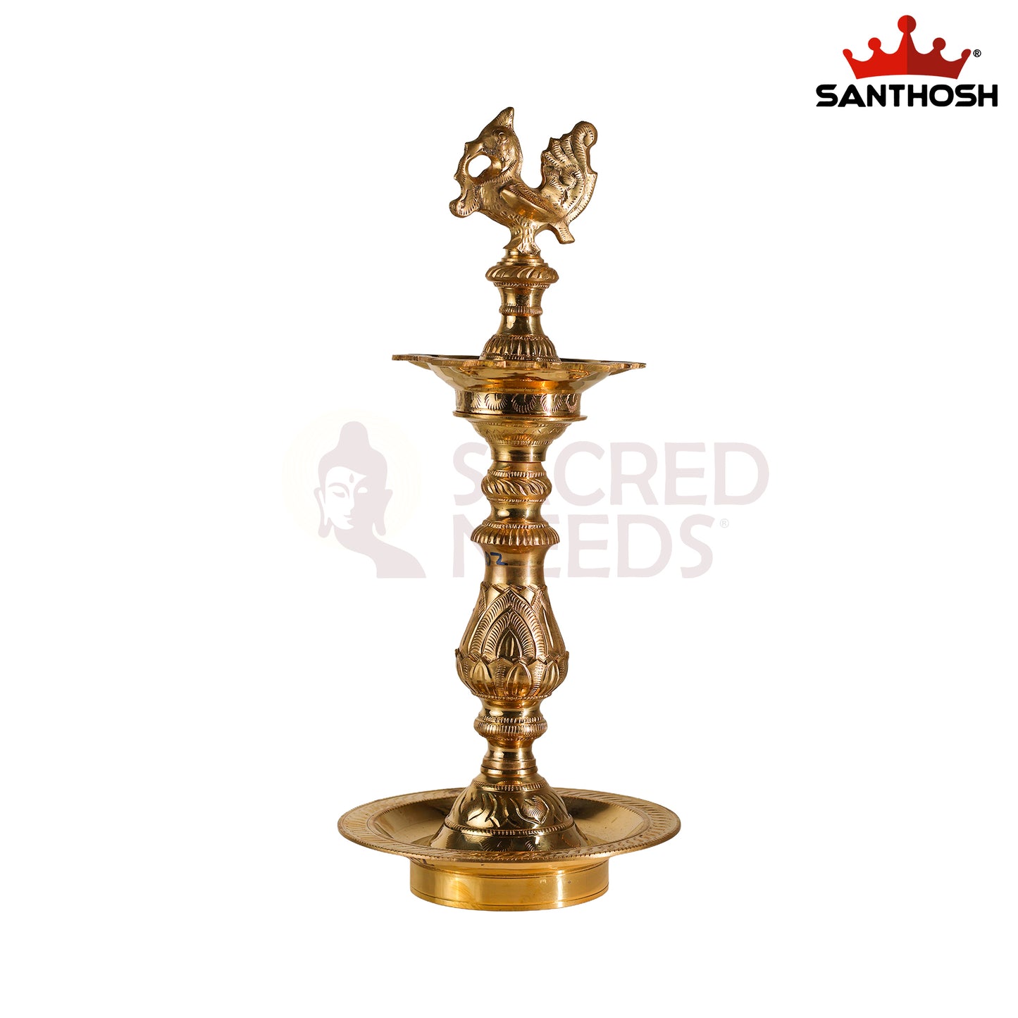 Sacred Needs Katta Kuthu Vilakku Annam – 14.5 Inch (36.8 cm) Brass Traditional Pooja Lamp | Handmade Temple & Home Décor Deepam