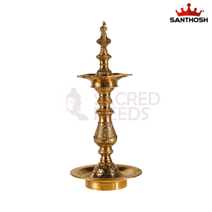 Sacred Needs Katta Kuthu Vilakku Annam – 14.5 Inch (36.8 cm) Brass Traditional Pooja Lamp | Handmade Temple & Home Décor Deepam
