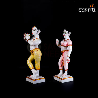 Sacred Needs Marble Dust ISKCON Radha Krishna Set – 17 Inch (43.2 cm) Height | Divine Radha Krishna Idol for Temple, Pooja Room & Home Décor