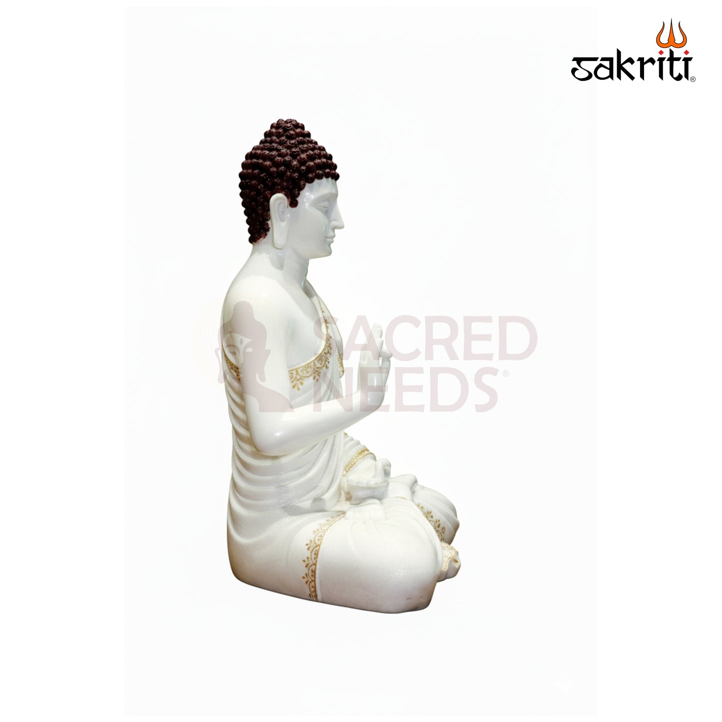 Marble Dust Buddha Idol – 22 Inch (55.88 cm) Height | Spiritual Meditation Statue for Home & Office Decor, Yoga & Wellness Spaces