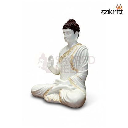 Marble Dust Buddha Idol – 22 Inch (55.88 cm) Height | Spiritual Meditation Statue for Home & Office Decor, Yoga & Wellness Spaces
