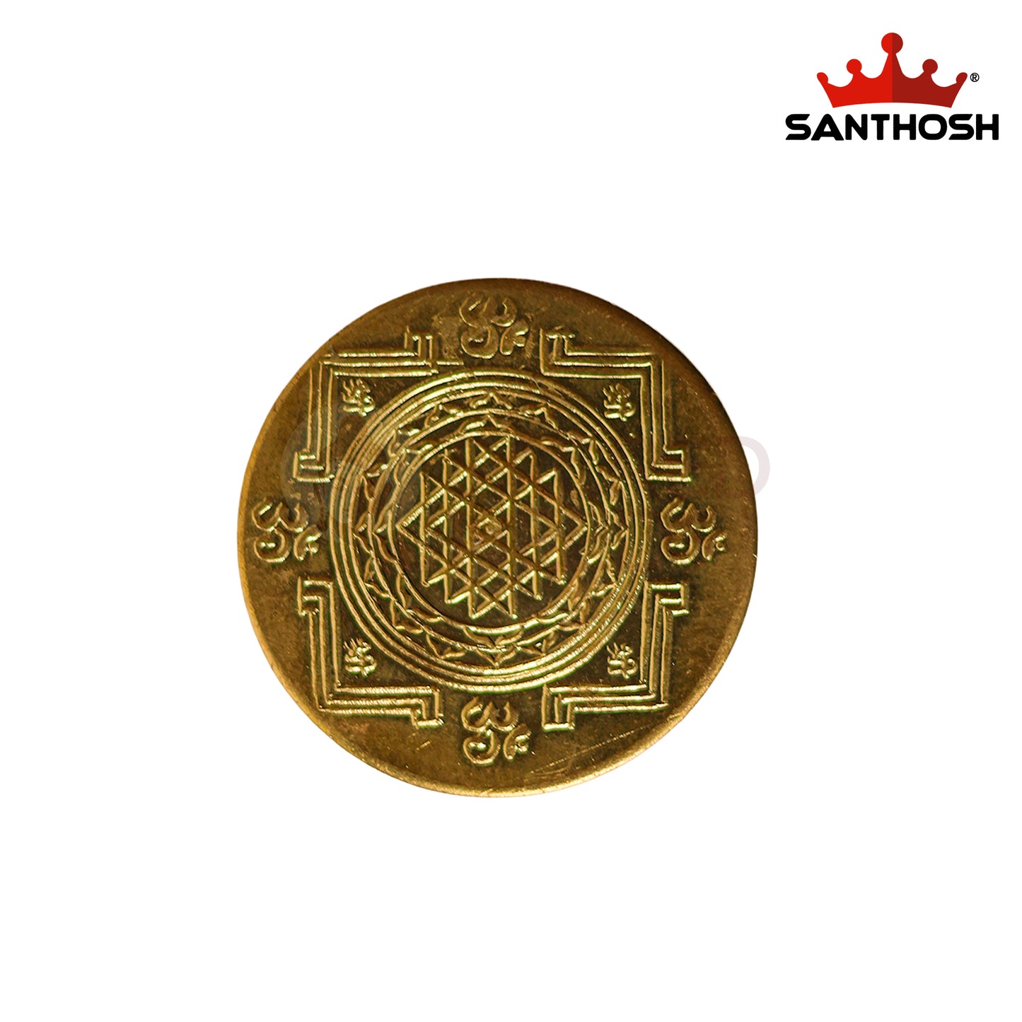 Sacred Needs Brass Pooja Coins – 10 Pieces Set | Traditional Hindu Temple & Pooja Articles for Lakshmi, Vishnu, and Prosperity Rituals