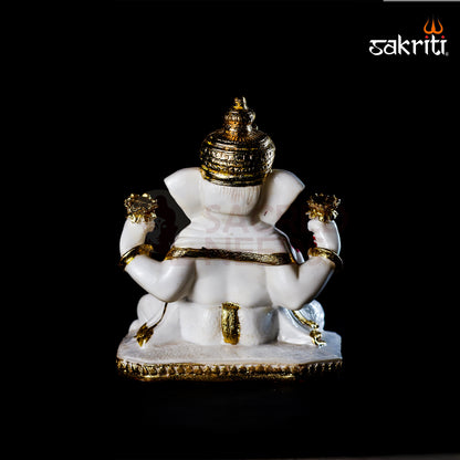 Marble Dust Dagru Ganesha – 9 Inch Height | Pooja Room & Home Decoration