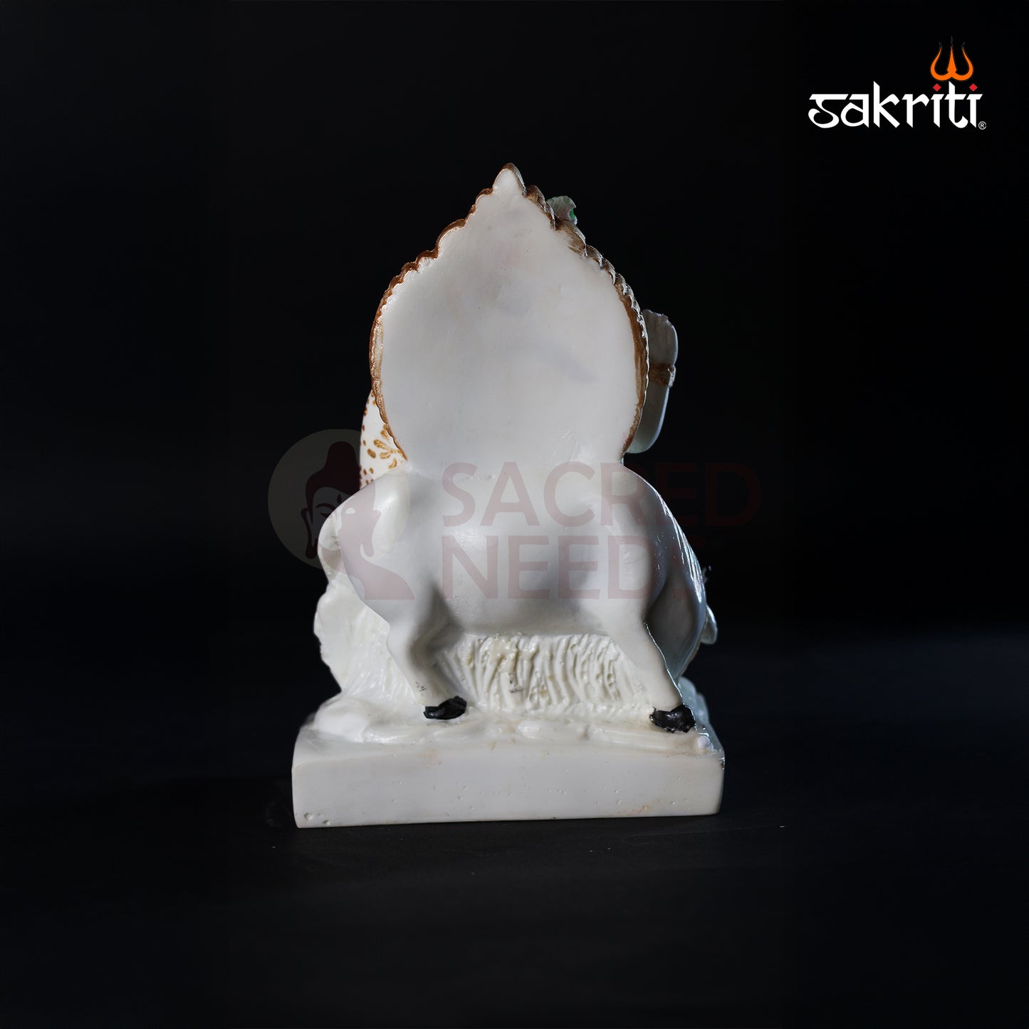 Sacred Needs Marble Dust Radha Krishna with Cow Idol – 18 Inch (45.7 cm) Height | Temple & Home Pooja Room Décor