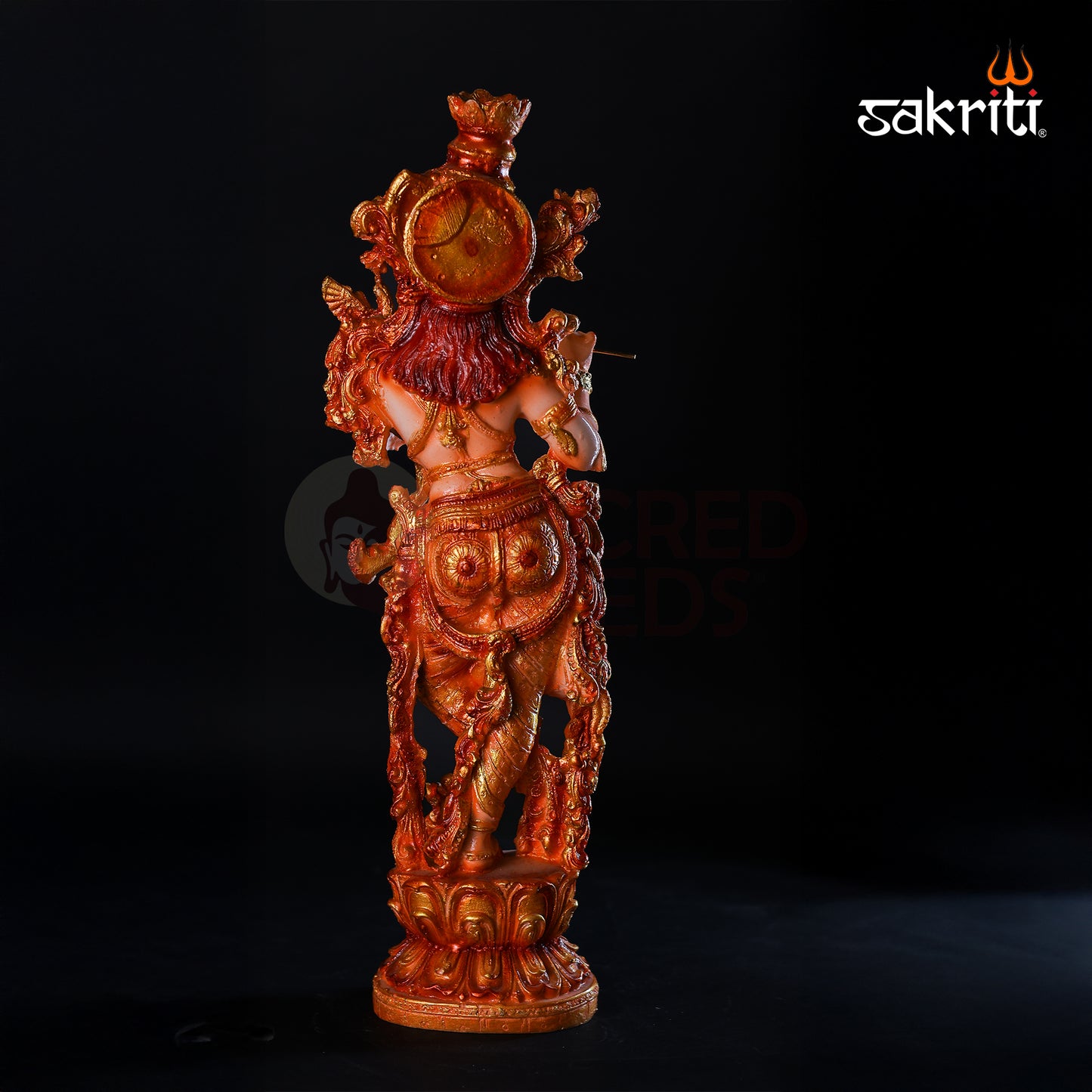 Sacred Needs Marble Dust Krishna Idol – 14 Inch (35.6 cm) Height | Beautiful Lord Krishna Statue for Temple, Pooja Room & Vastu Home Décor