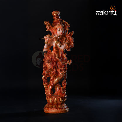Sacred Needs Marble Dust Krishna Idol – 14 Inch (35.6 cm) Height | Beautiful Lord Krishna Statue for Temple, Pooja Room & Vastu Home Décor
