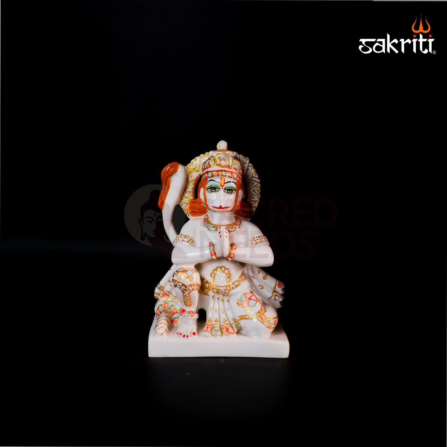 Marble Dust Ram Darbar Set – 17 Inch Height | Lord Rama, Sita, Lakshman & Hanuman Figurine for Temple & Spiritual Home Decor