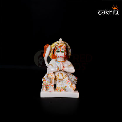 Marble Dust Ram Darbar Set – 17 Inch Height | Lord Rama, Sita, Lakshman & Hanuman Figurine for Temple & Spiritual Home Decor