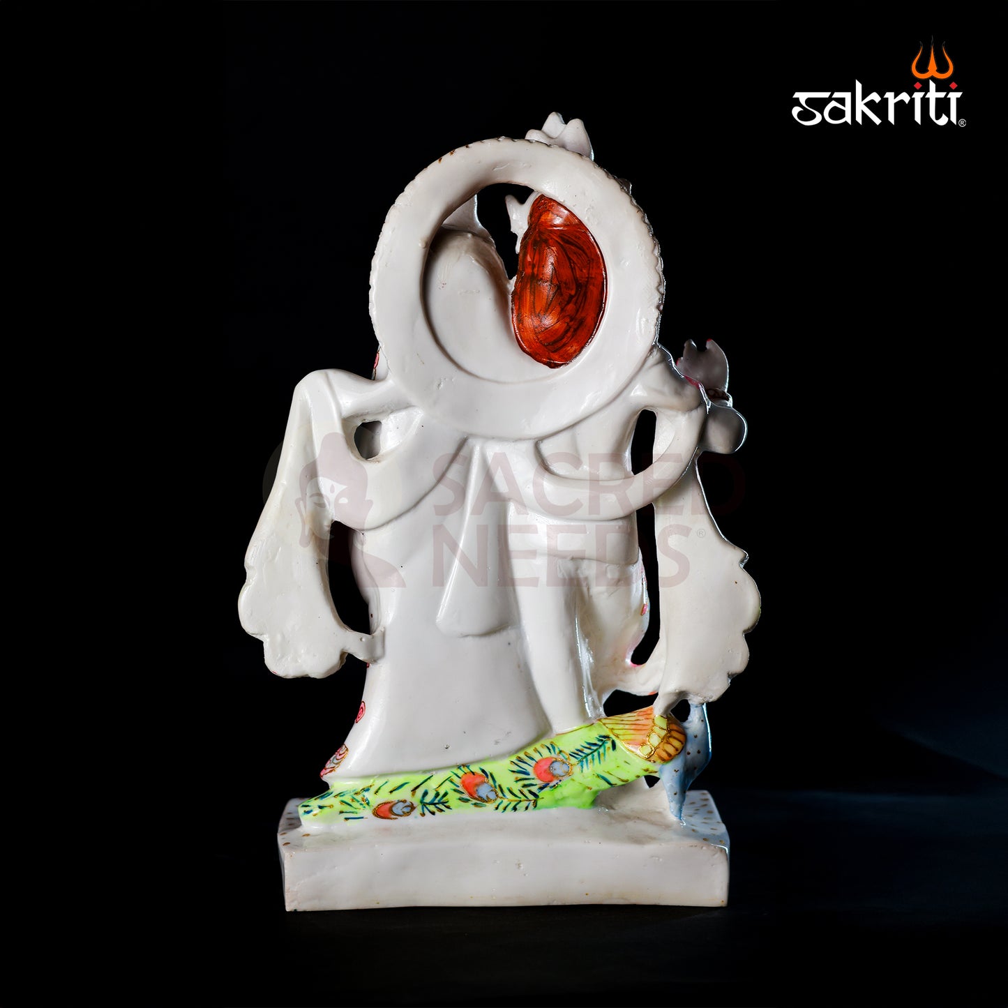 Marble Dust Radha Krishna with Peacock – 14.7 Inch Height | Spiritual & Temple Decor
