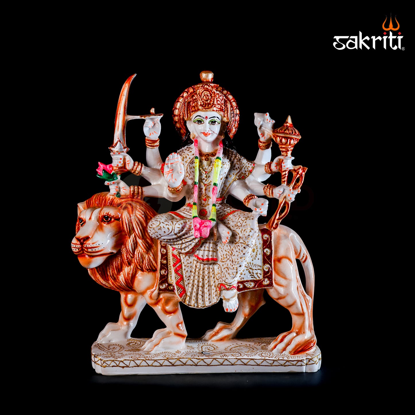 Marble Dust Durga Idol – 14.5 Inch (36.8 cm) Height | Divine Goddess Statue for Vastu, Pooja, & Temple Decoration