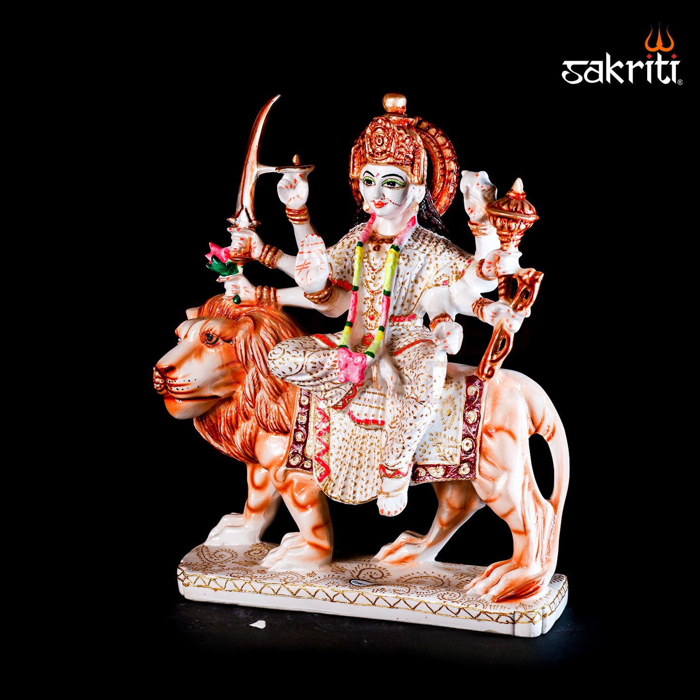 Marble Dust Durga Idol – 14.5 Inch (36.8 cm) Height | Divine Goddess Statue for Vastu, Pooja, & Temple Decoration