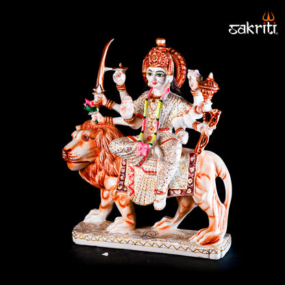 Marble Dust Durga Idol – 14.5 Inch (36.8 cm) Height | Divine Goddess Statue for Vastu, Pooja, & Temple Decoration