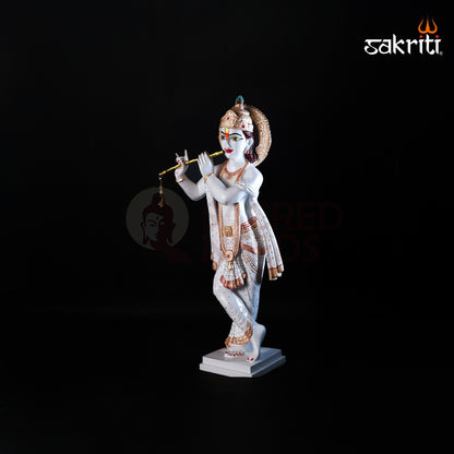 Sacred Needs Marble Dust Krishna Idol – 26 Inch (66 cm) Height | Large Standing Krishna Statue for Temple, Pooja Room & Home Decoration