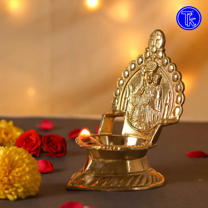 Brass Matha Vilakku – 3 Inch Length | Traditional Brass Oil Lamp for Pooja, Temple & Home Décor