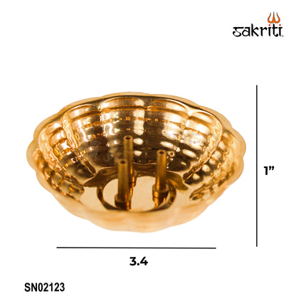 Sacred Needs ICC Plate Agarbatti Stand – 3.4 Inch (8.6 cm) Diameter | Brass Finish Incense Stick Holder for Pooja & Home Temple