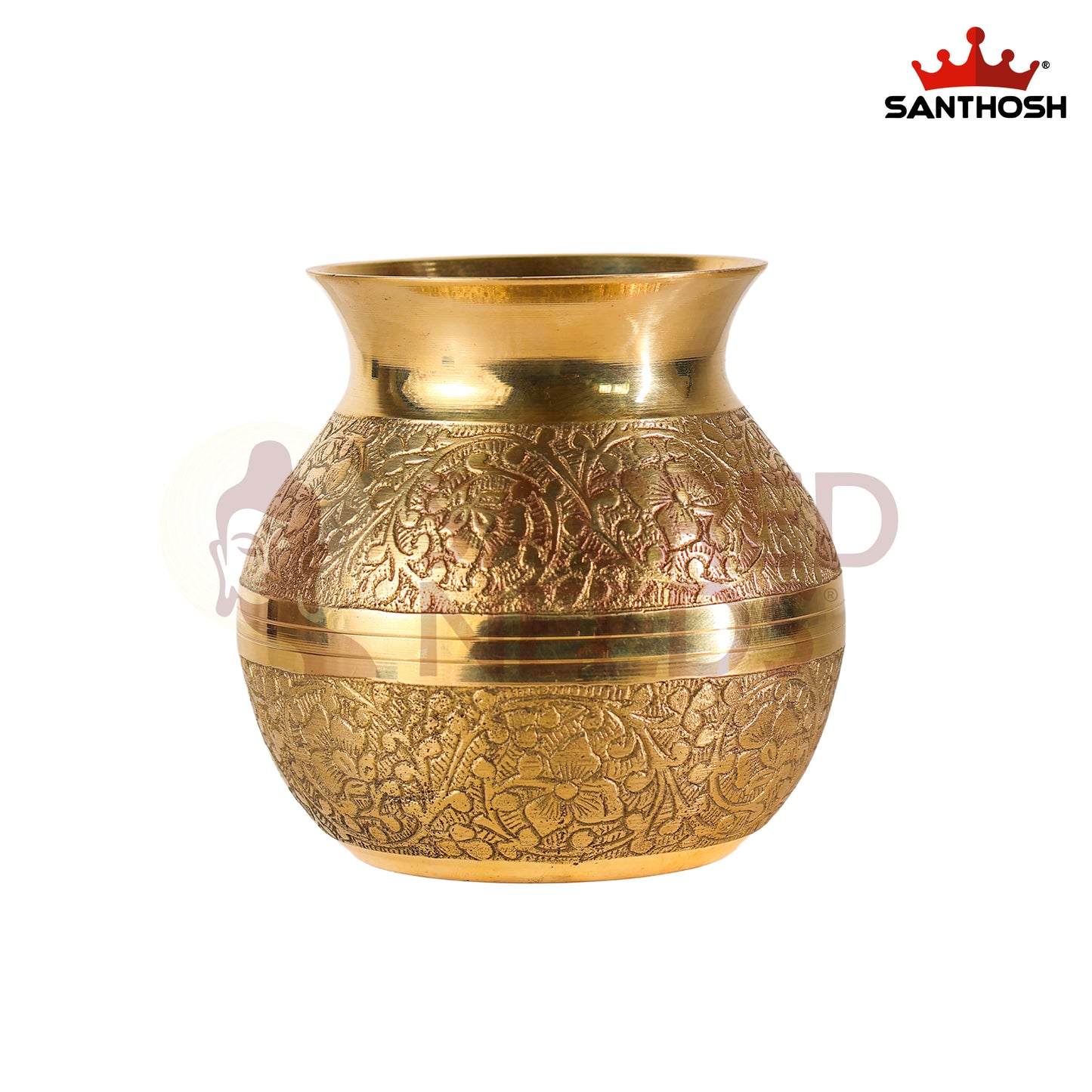 Brass Emboss Kavadi Chambu – 3.5 Inch Length | Traditional Brass Pot for Pooja, Abhishekam & Temple Rituals