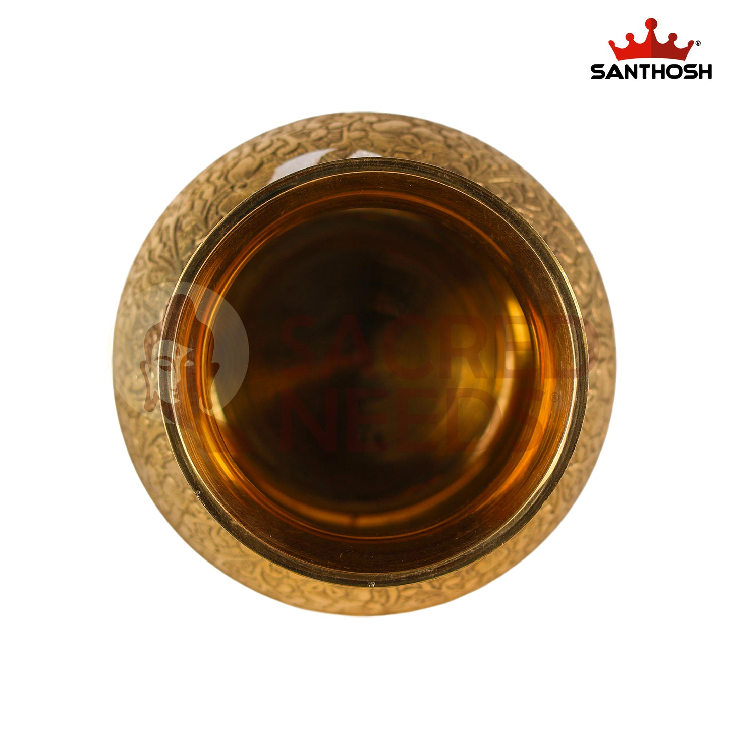 Brass Emboss Kavadi Chambu – 3.8 Inch Length | Traditional Brass Pot for Pooja, Abhishekam & Temple Rituals