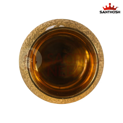Brass Emboss Kavadi Chambu – 3.8 Inch Length | Traditional Brass Pot for Pooja, Abhishekam & Temple Rituals