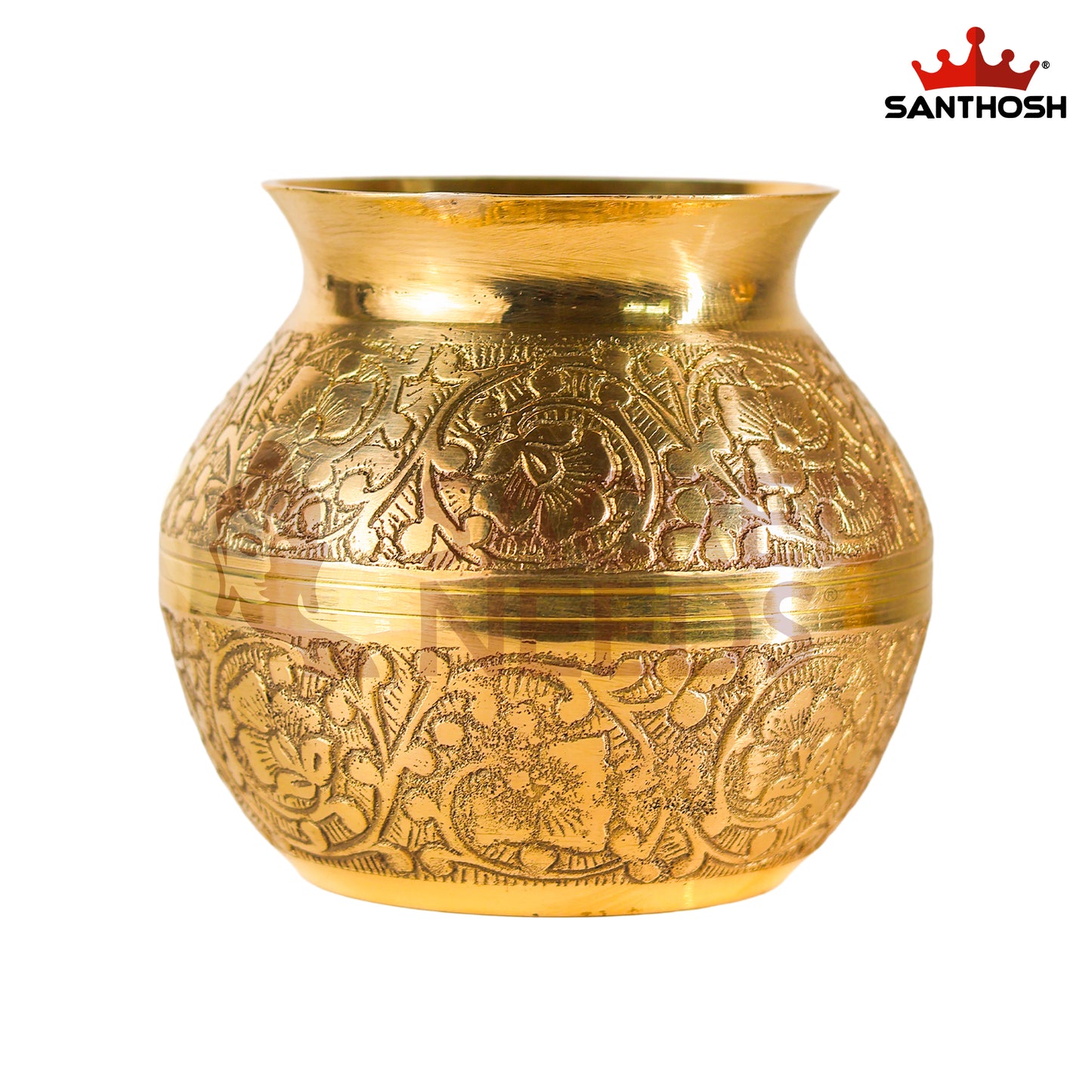 Brass Emboss Kavadi Chambu – 4.4 Inch Length | Traditional Brass Pot for Pooja, Abhishekam & Temple Rituals