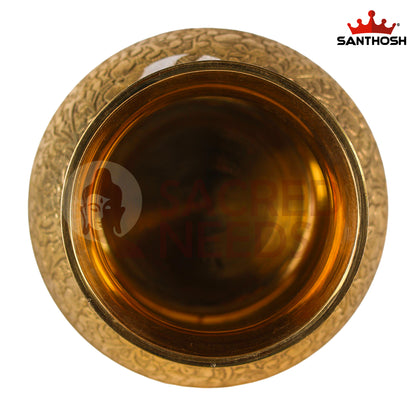Brass Emboss Kavadi Chambu – 5.3 Inch Height | Traditional Brass Pot for Pooja, Abhishekam & Temple Use