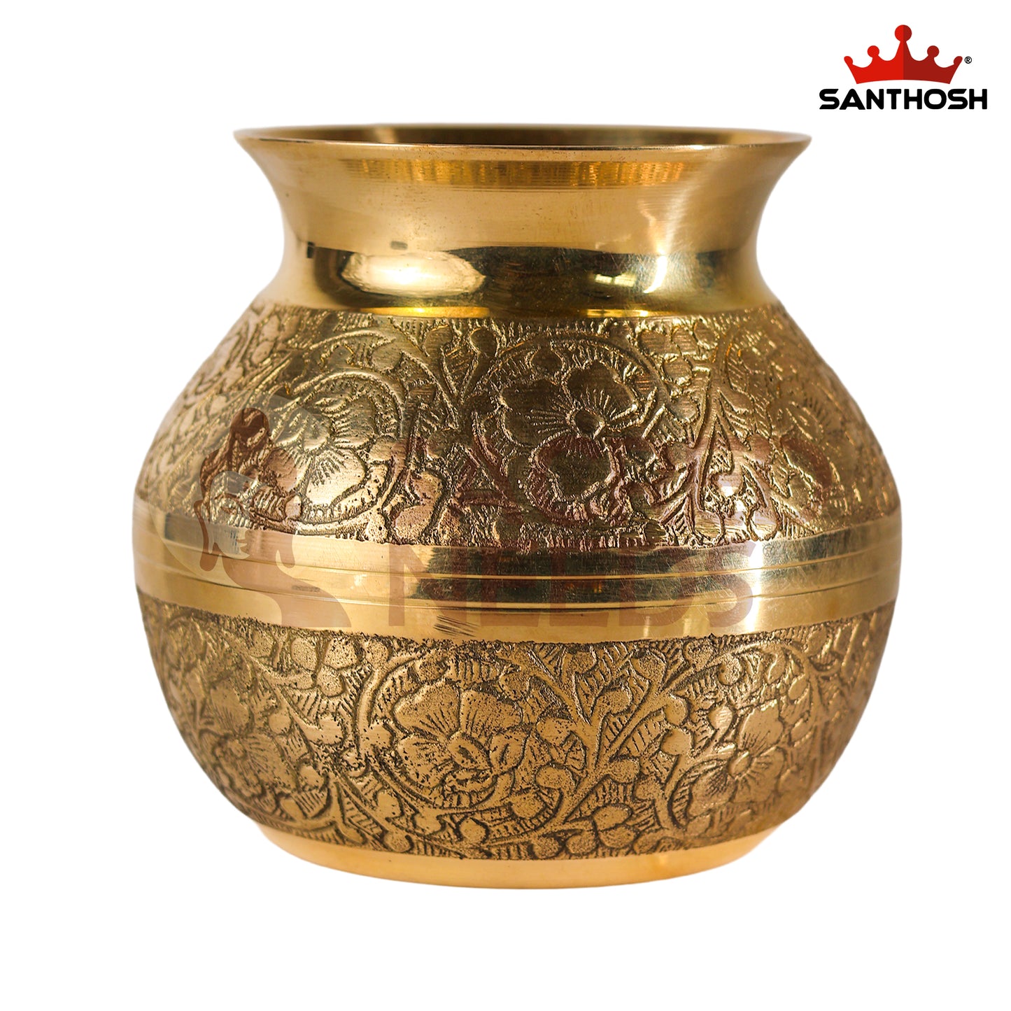 Brass Emboss Kavadi Chambu – 5.3 Inch Height | Traditional Brass Pot for Pooja, Abhishekam & Temple Use