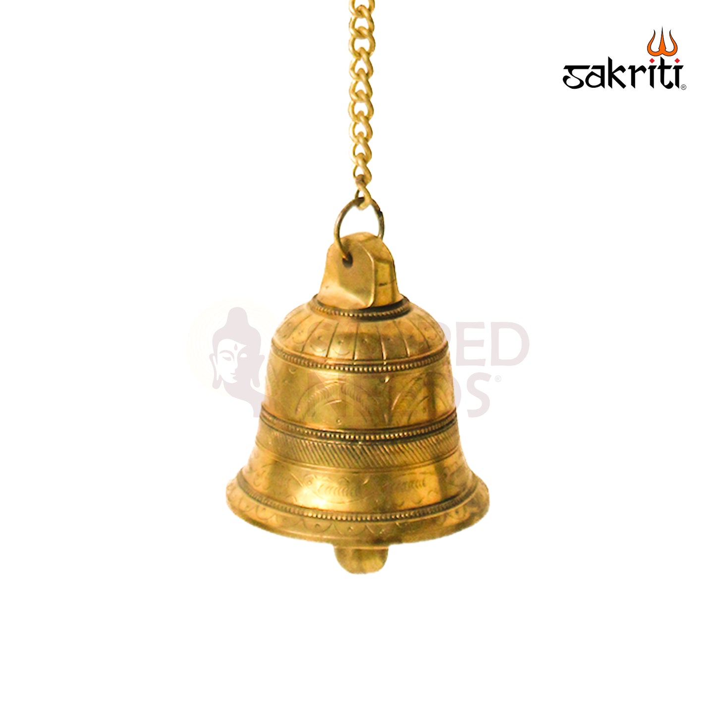 Brass Bell with Chain – 20 Inch Height | Traditional Hanging Temple Bell for Pooja Room & Home Decor